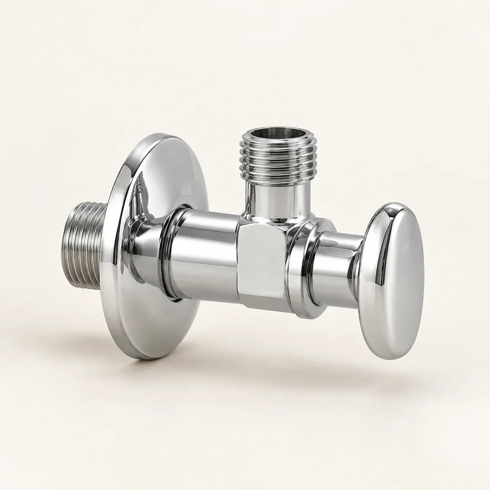 Chrome angle stop valve