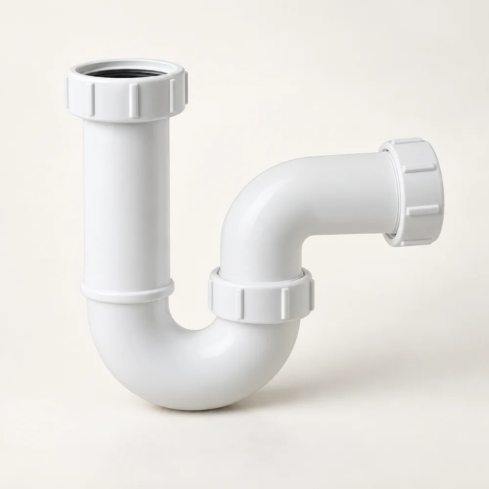 Plastic basin P-trap