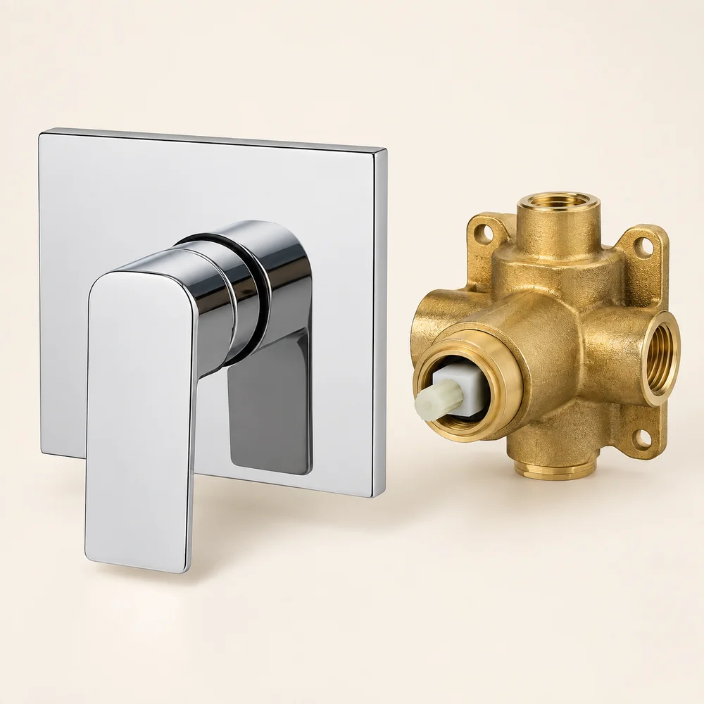 Concealed single-outlet shower mixer