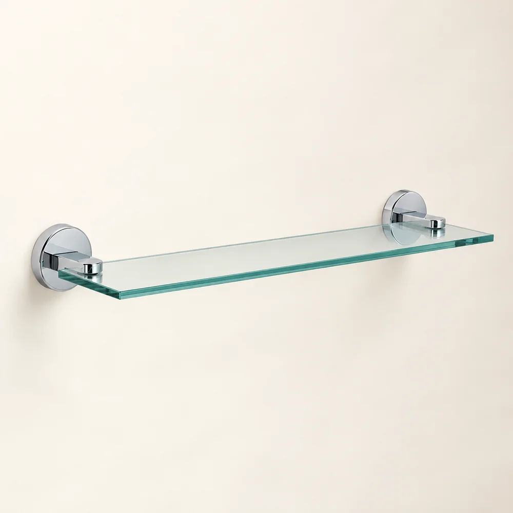 Glass bathroom shelf