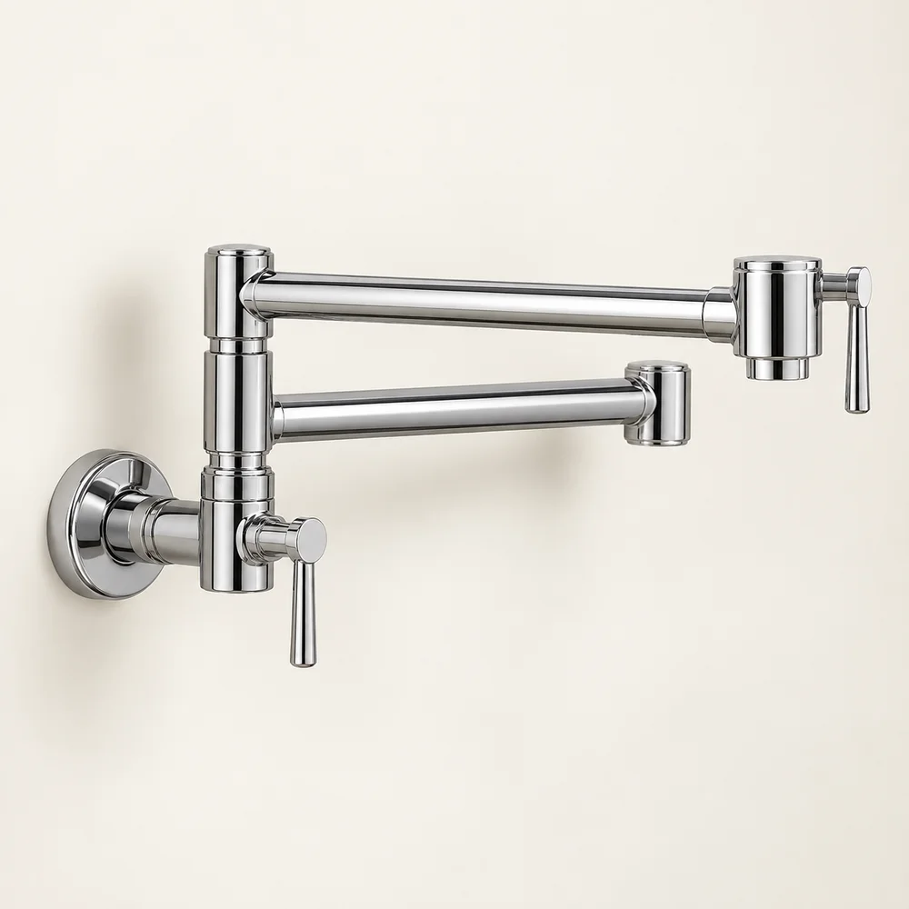Folding pot filler tap