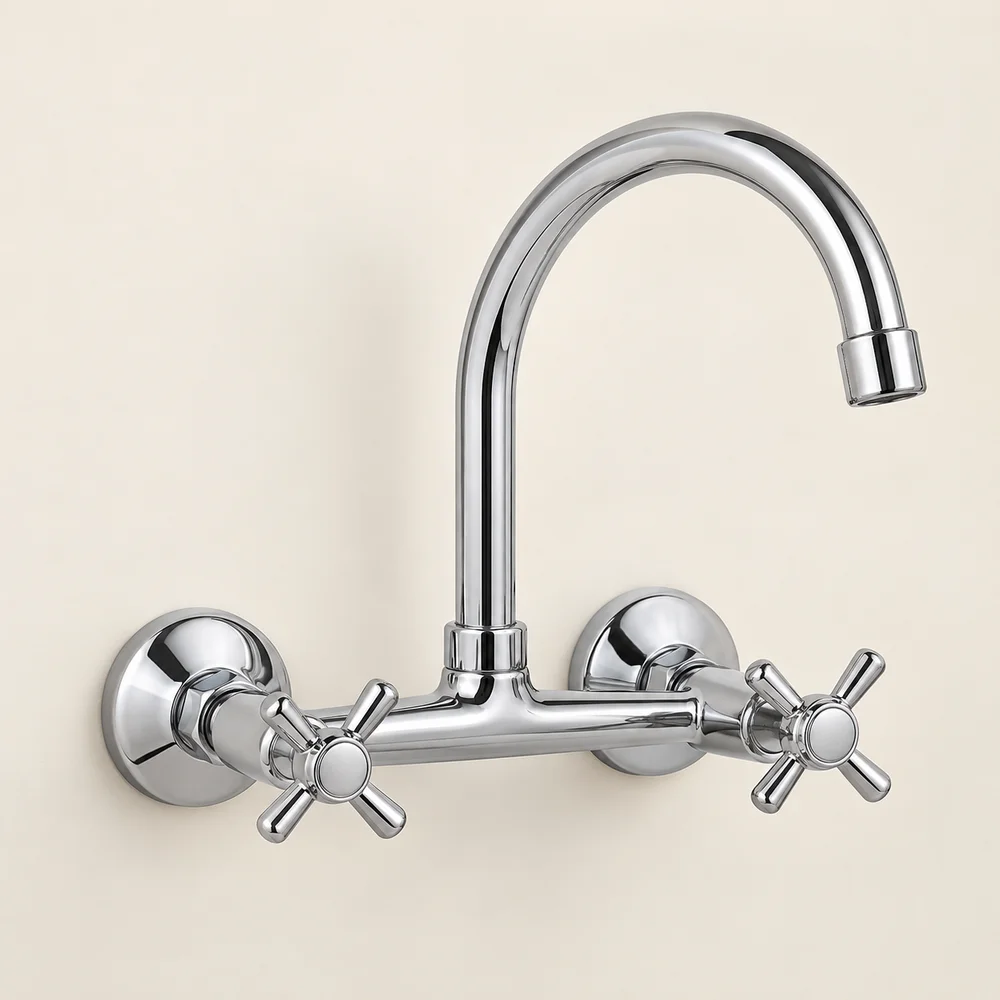 Wall-mounted kitchen mixer