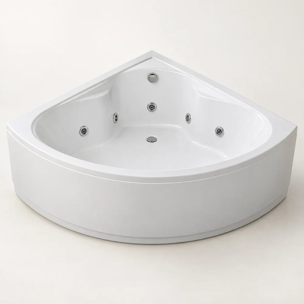 Corner whirlpool bathtub