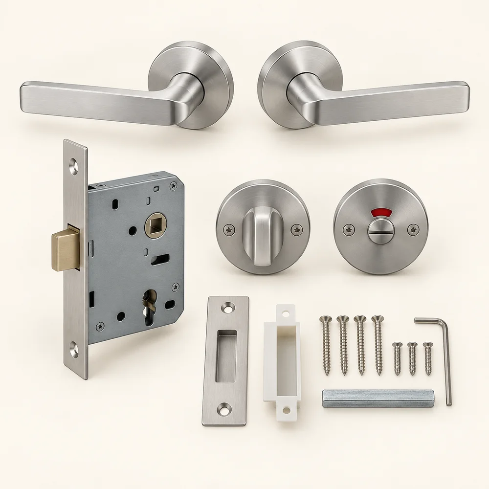 Bathroom privacy mortice lock set