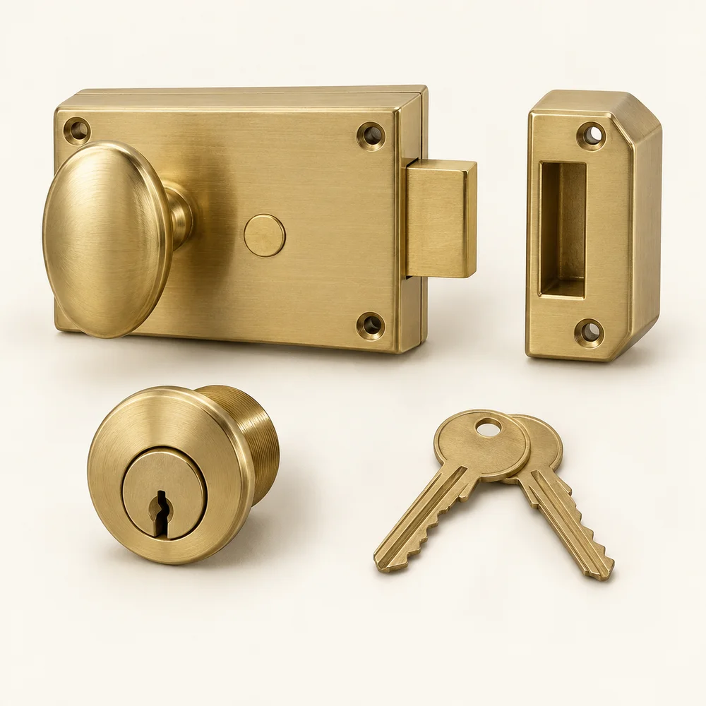 Rim night-latch door lock