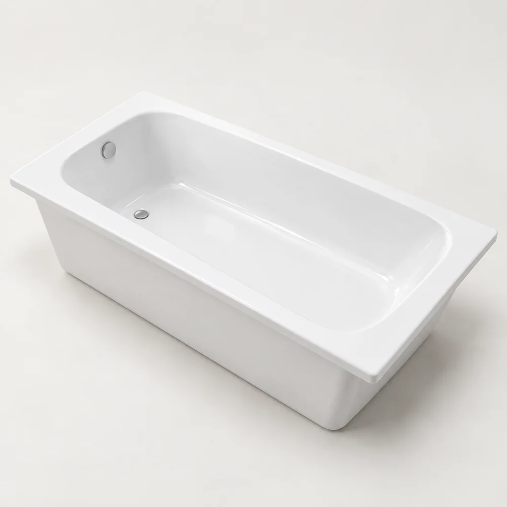 Rectangular inset bathtub