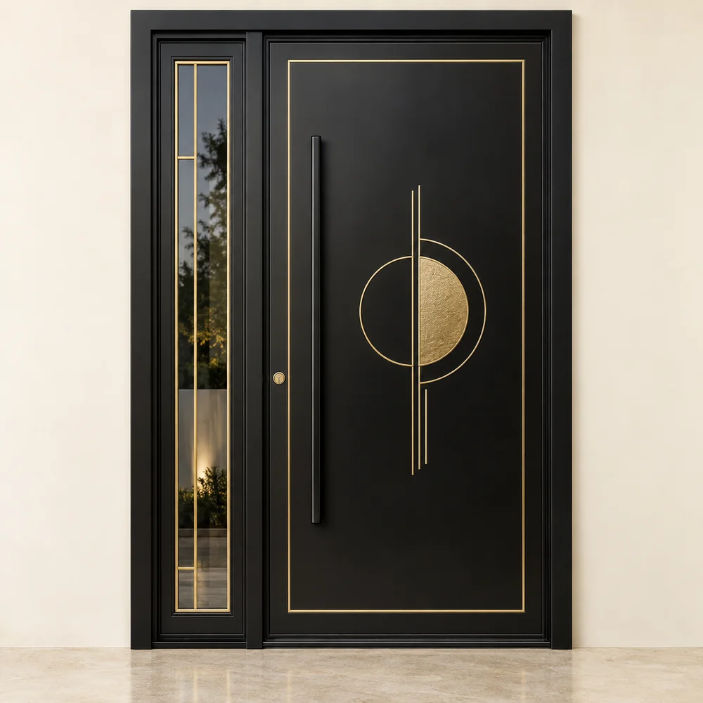Black & gold entrance security door
