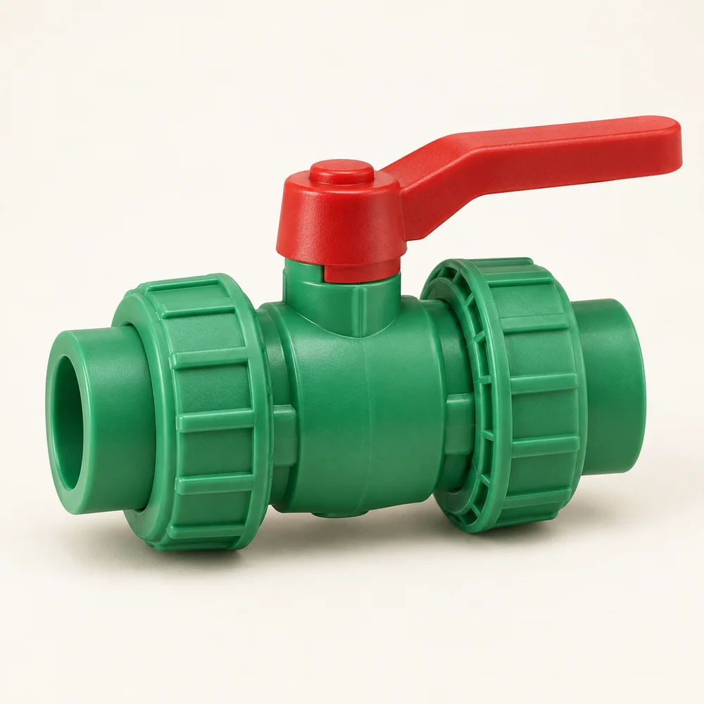 PPR double-union ball valve